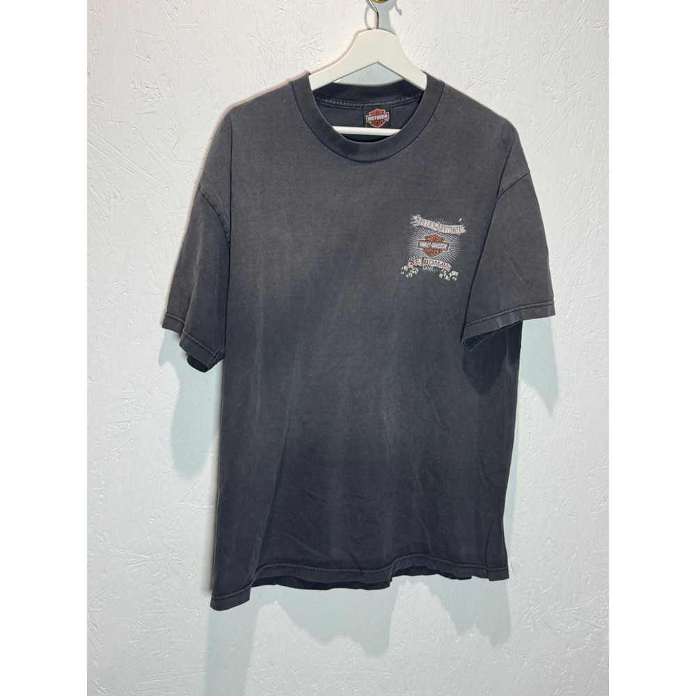 Vintage Harley Davidson St Thomas USVI Graphic T-Shirt Faded Black XL